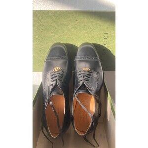 GUCCI Men's Rooster Brogue Leather Derby in Black Sz US Size 7